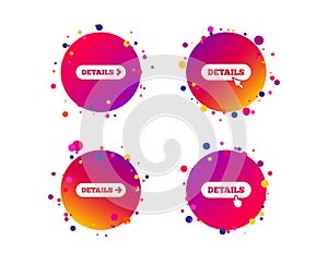 Details with arrow. More symbol and cursor. Vector