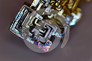 Details of an artificially synthesized bismuth crystal photo