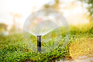 Details of automatic grass, lawn pop-up sprinkler
