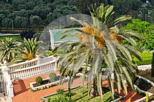 Details of the Bahai Gardens in Haifa Israel