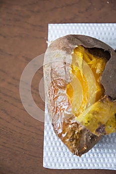 Details of baked sweet potato