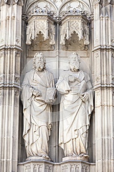 Details of Barcelona Cathedral in Gothic Quarter, Spain