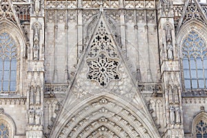 Details of Barcelona Cathedral in Gothic Quarter, Spain