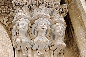 Details of the baroque that can be admired in the city of Lecce in Apulia Italy photo