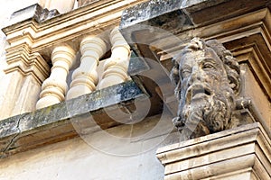 Details of the baroque that can be admired in the city of Lecce in Apulia, Italy
