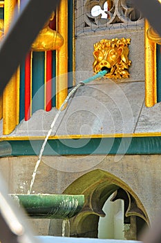 Details of Beautiful Fountain SchÃ¶ner Brunnen, Nuremberg NÃ¼rnberger, Bavaria Bayern, Germany Deutschland