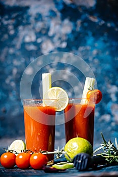 details of bloody mary cocktail served in restaurant and pub