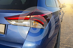 Details of the blue car back light