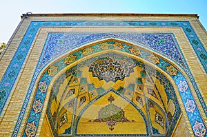 Details of brick portal of Malek museum, Tehran, Iran