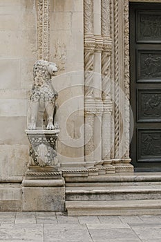 Details of the Cathedral of St Jacob at Sibenik Old Town, Croatia, Europe