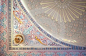 Details of the ceiling in a muslim mosque, islamic traditional islamic ornament