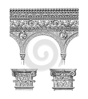 Details from Certosa di Pavia | Antique Architectural Illustrations