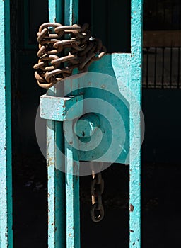 Gate is chained and locked