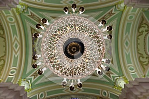 Details of chandelier in orthodox russian cathedral