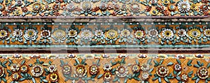 Details of colorful floral design tile decorated