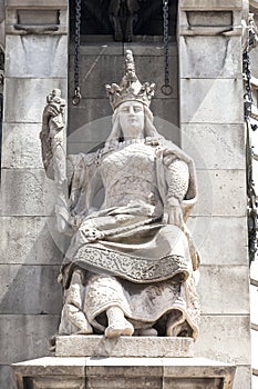 Details of Columbus Monument, Barcelona, Spain.
