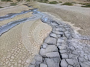 Cracked earth at the Mud Volcanoes