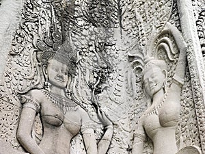 Details of dancing Apsara at Angkor wat photo
