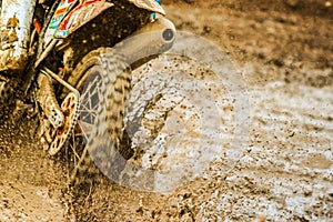 Details of debris in a motocross race