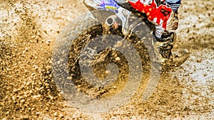 Details of debris in a motocross race