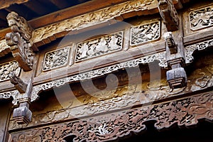 Details of decorations in an ancient house in Shaxi village, Yunnan, China