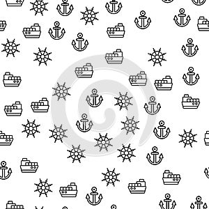 Details Of Delivery Ship Seamless Pattern Vector