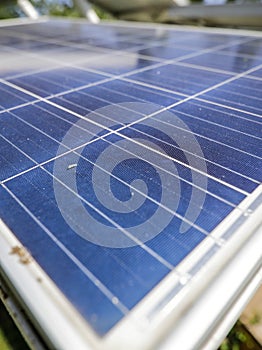 Details with dirty and used solar panels