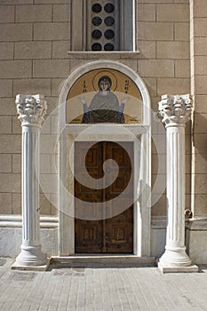 Details of a door of the metropolitan cathedral of Athens, Greece