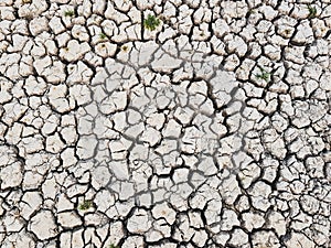 Details of a dried cracked earth soil ground background