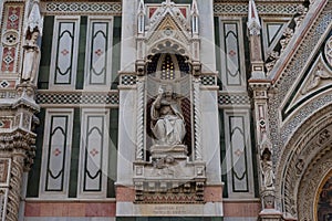 Details of the exterior of the Cattedrale di Santa Maria del Fiore Cathedral of Saint Mary of the Flower.