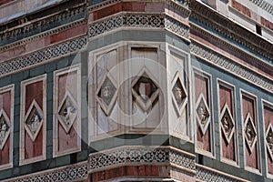 Details of the exterior of the Cattedrale di Santa Maria del Fiore Cathedral of Saint Mary of the Flower.