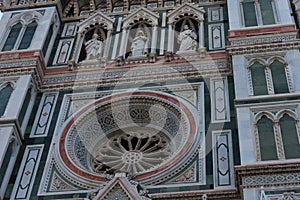 Details of the exterior of the Cattedrale di Santa Maria del Fiore Cathedral of Saint Mary of the Flower.