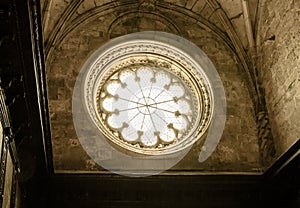 Details of exterior of Jeronimos monastery in Belem, Lisbon, Portugal. Manueline style. UNESCO World Heritage