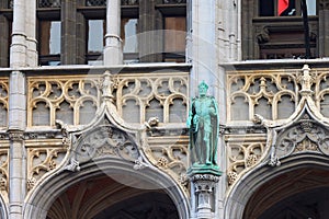 Details of exterior of the Museum of the City of Brussels on Grand Place.