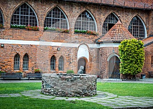 Details of the facade of the castle in Olsztyn, Poland