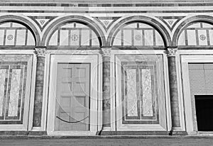 Details of facade of Historical building in Florence, Italy