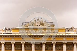 Details of the facade of the Mikhailovsky Palace in St. Petersburg, Russia