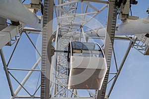 Details of the ferris wheel close-up, cab and mounts.