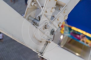 Details of the ferris wheel close-up, cab and mounts.