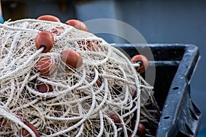 details of fishing boat photographed in caorle near the fish market