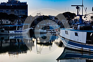 details of fishing boat photographed in caorle near the fish market