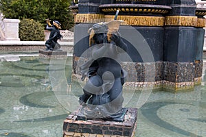 Details of Fountain in Philarmonic gardens of Baku