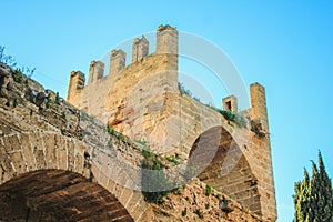 Details of Gate of the city wall in Alcudia, Mallorca, Spain