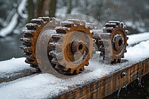 Details The gear is made of metal. Mechanical gears made of steel