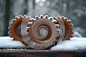 Details The gear is made of metal. Mechanical gears made of steel