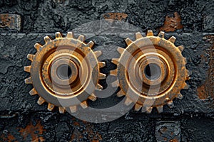 Details The gear is made of metal. Mechanical gears made of steel