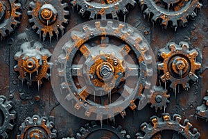 Details The gear is made of metal. Mechanical gears made of steel