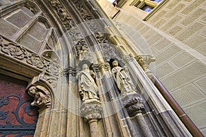 Details of gothic basilica of St Egidius in Hronsky Benadik monastery