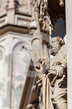 Details of Gothic chapel in Alexandria park of Petergof town