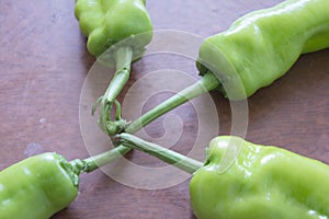 Details of green pepper and sharp pepper for cooking